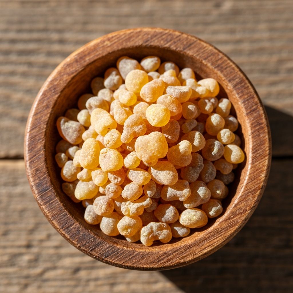 Boswellia extract in wooden bowl